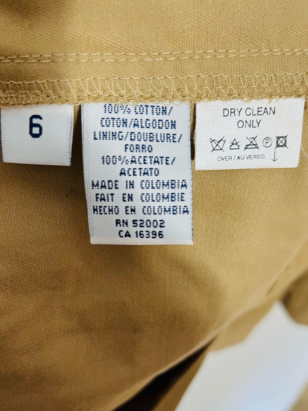 Vintage Liz Claiborne Lizsport Tan Cotton Safari Field Jacket Size 6 - Picture 10 of 14